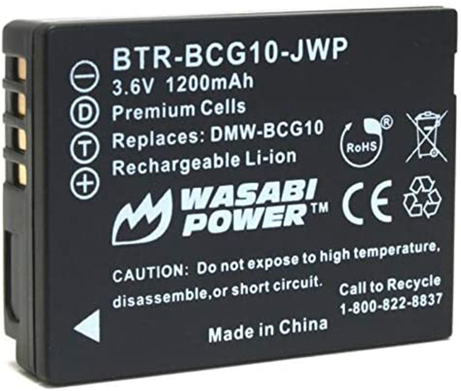 Wasabi Power Battery for Panasonic DMW-BCG10, DMW-BCG10E, DMW-BCG10PP