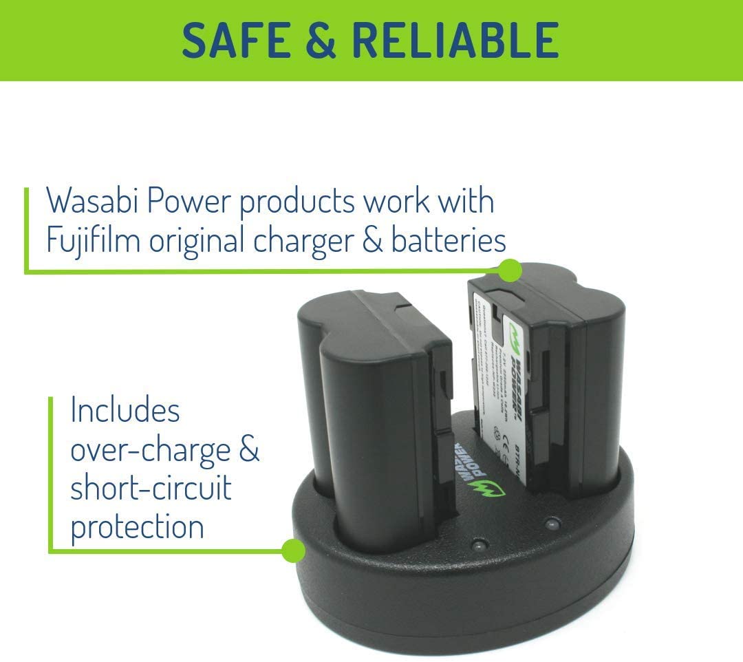 Wasabi Power Battery (2-Pack) & Dual Charger for Fujifilm NP-W235 & Fujifilm GFX