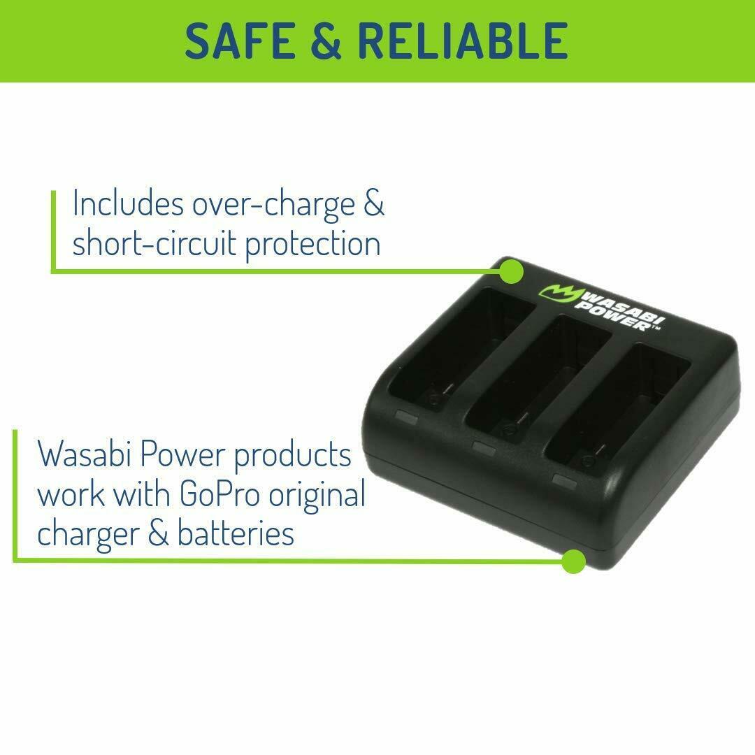 Wasabi Power HERO9 Battery (2-Pack) and USB Triple Charger for GoPro Hero9 Black