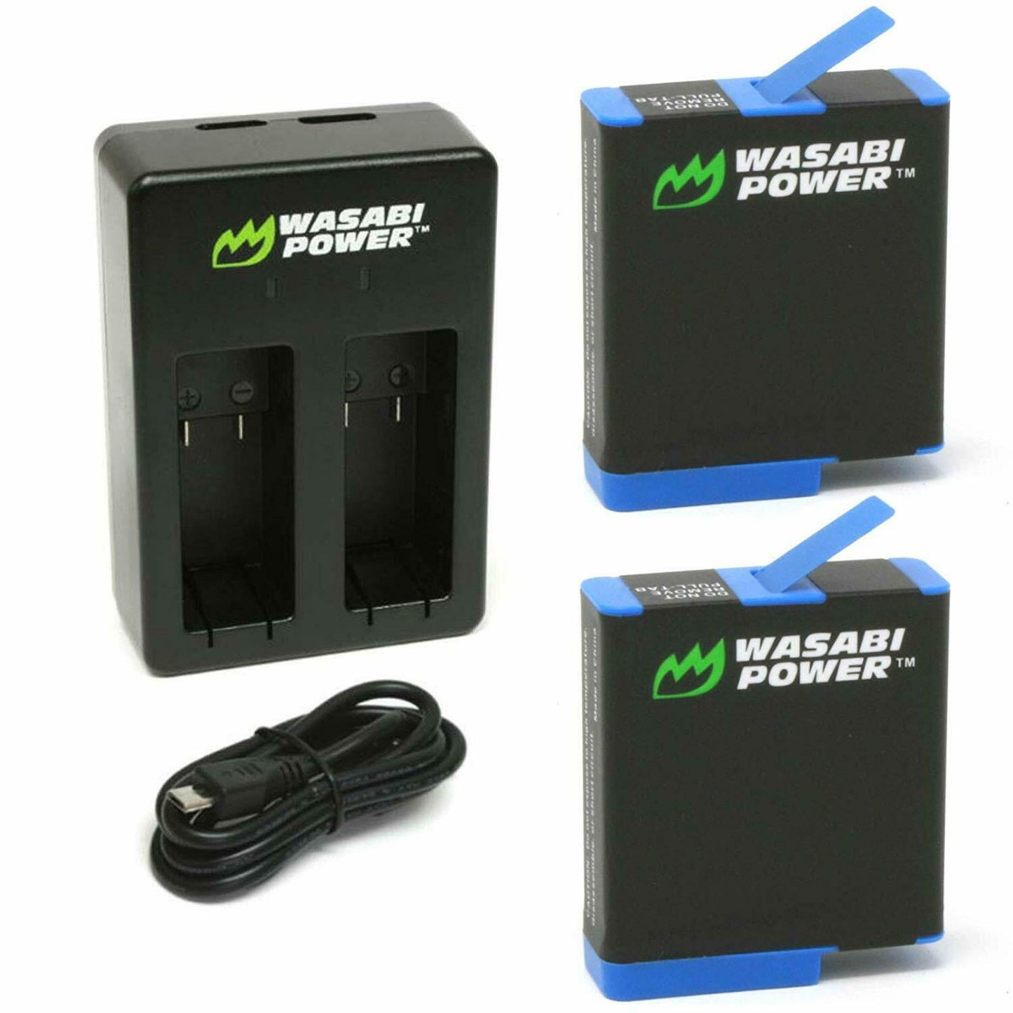 Wasabi Power Battery (2-Pack) and USB Dual Charger for GoPro HERO8 Black